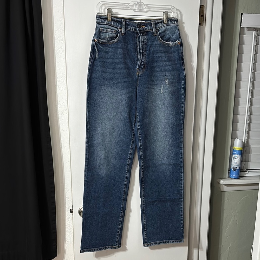 Cello Blue Boyfriend Jeans with Distressed Look